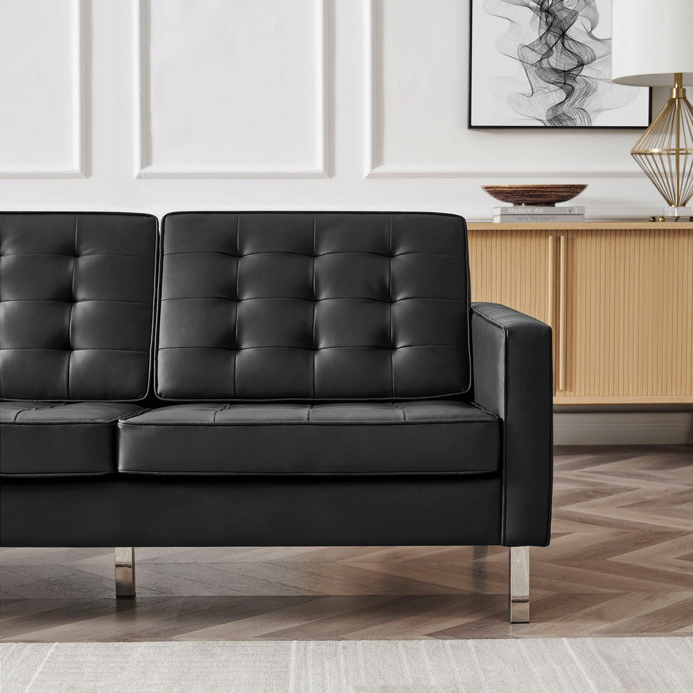 EEI-3385 Loft Tufted Vegan Leather Sofa by Modway