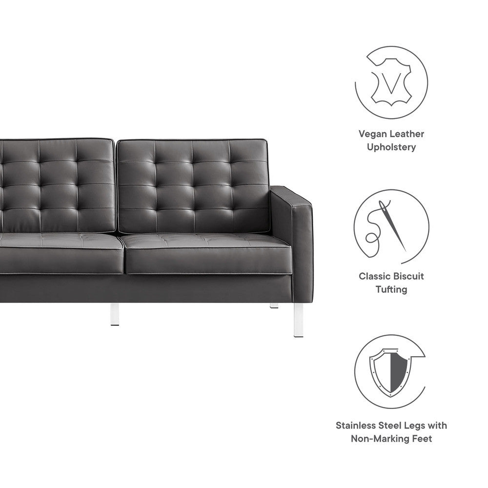 EEI-3385 Loft Tufted Vegan Leather Sofa by Modway