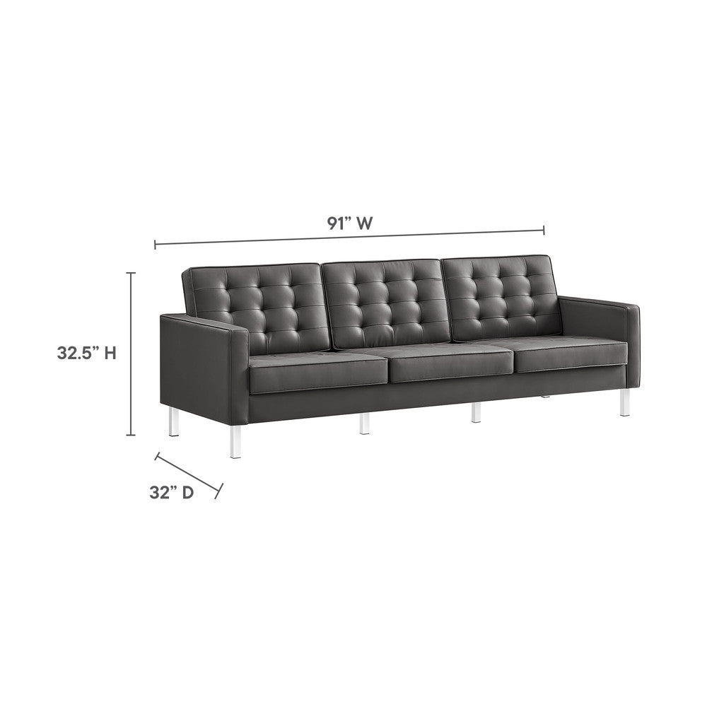 EEI-3385 Loft Tufted Vegan Leather Sofa by Modway