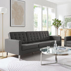 EEI-3385 Loft Tufted Vegan Leather Sofa by Modway