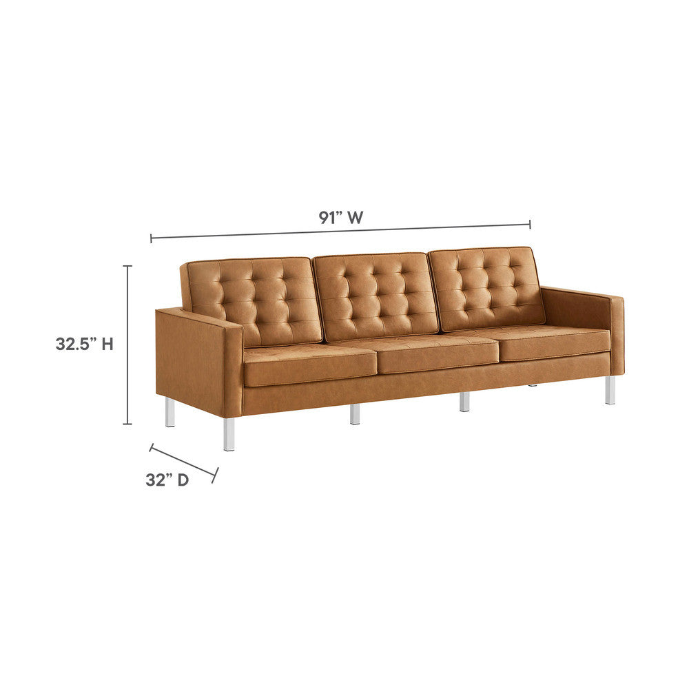 EEI-3385 Loft Tufted Vegan Leather Sofa by Modway
