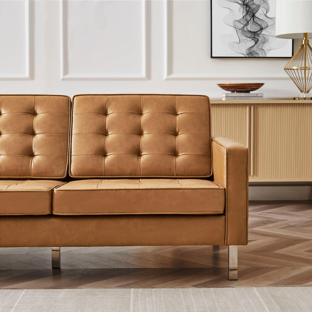 EEI-3385 Loft Tufted Vegan Leather Sofa by Modway