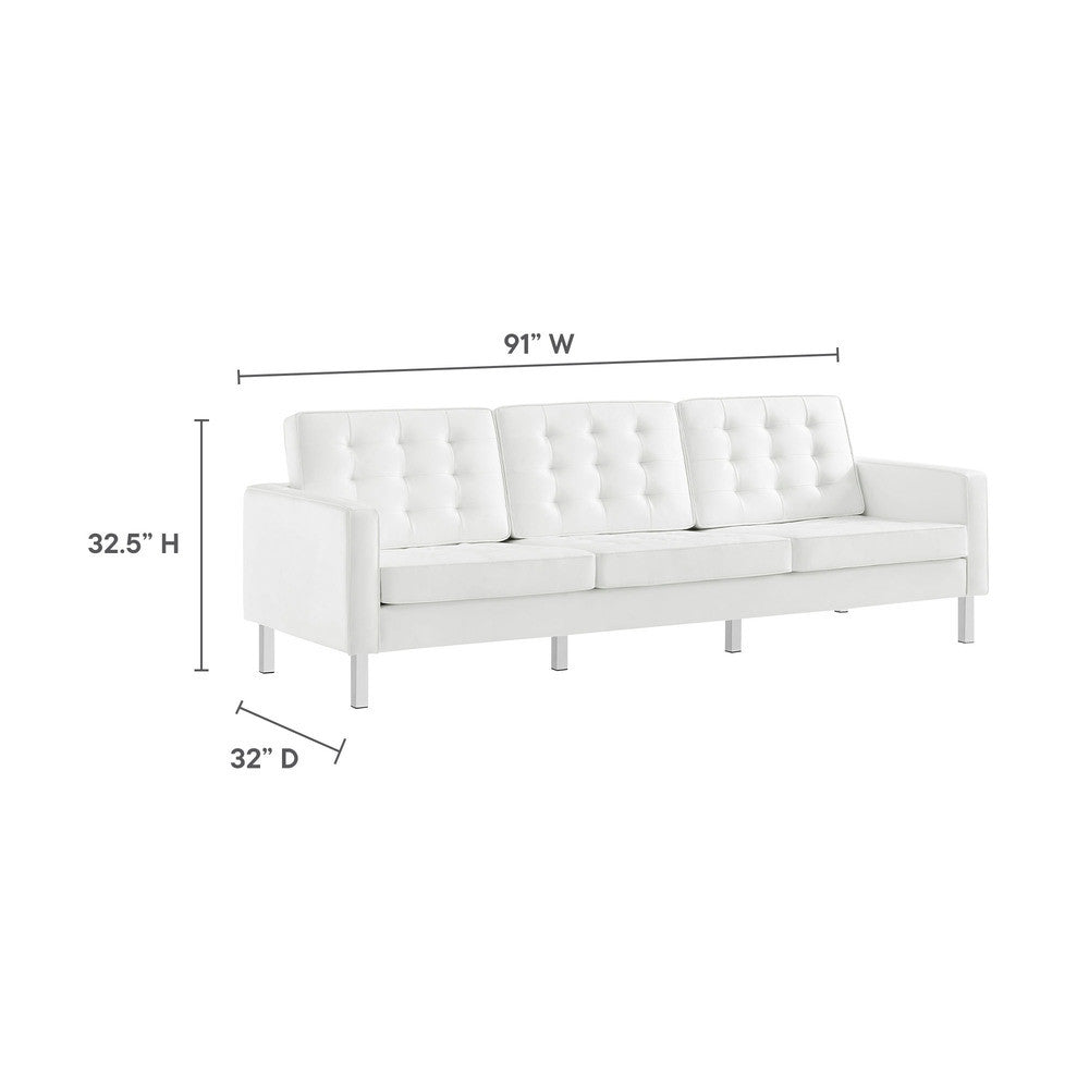 EEI-3385 Loft Tufted Vegan Leather Sofa by Modway
