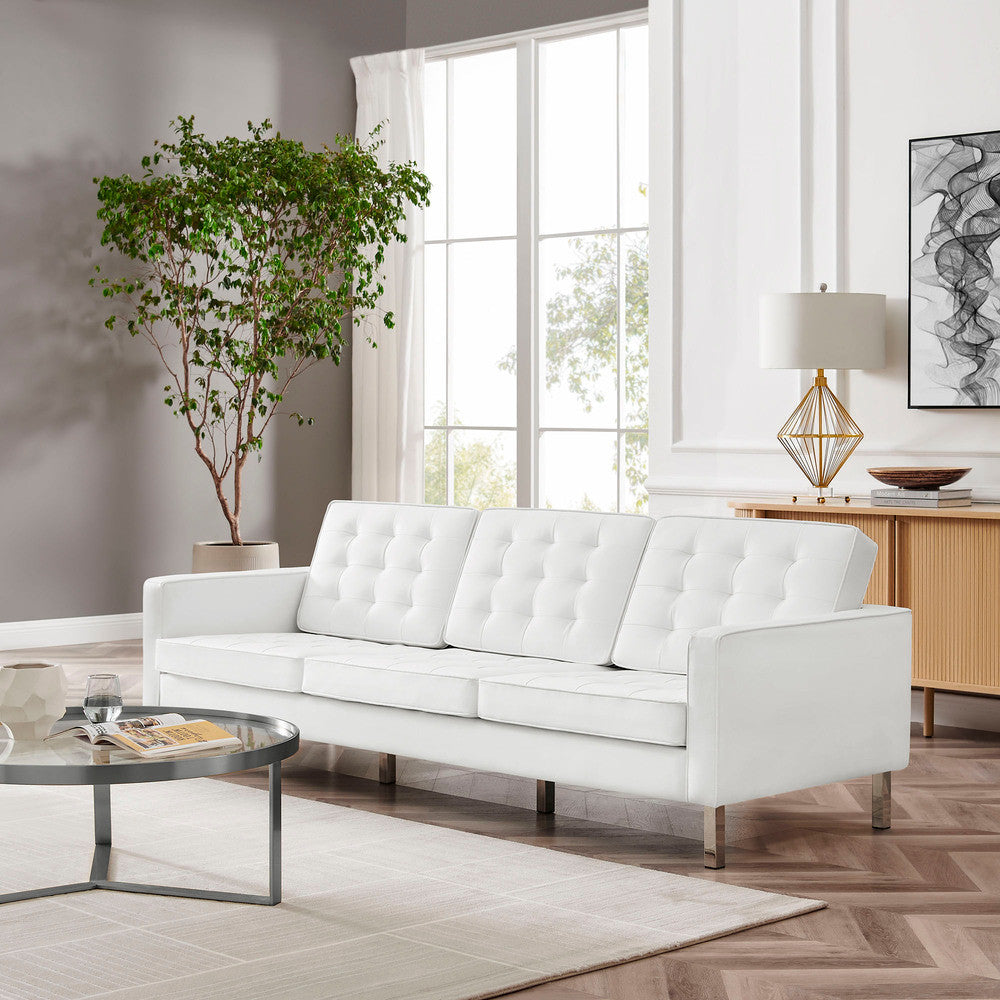 EEI-3385 Loft Tufted Vegan Leather Sofa by Modway