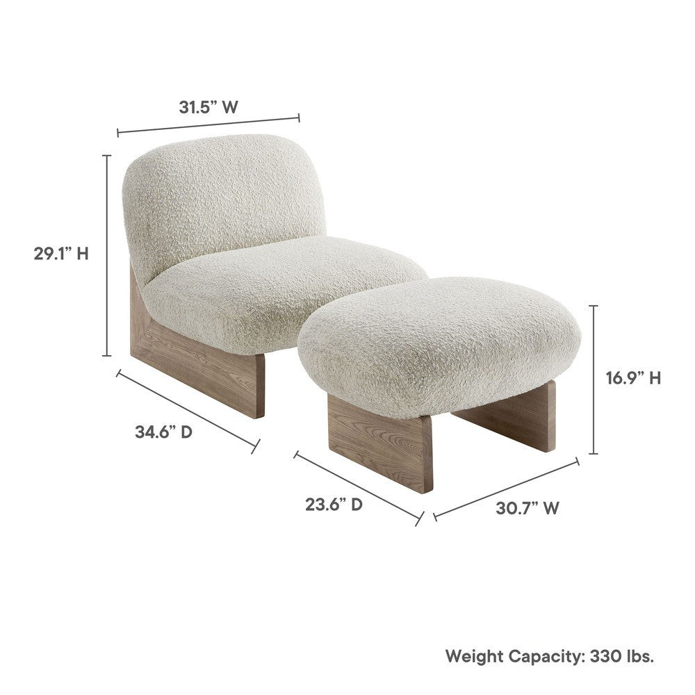 EEI-6988 Loyal Boucle Fabric Accent Chair and Ottoman Set by Modway