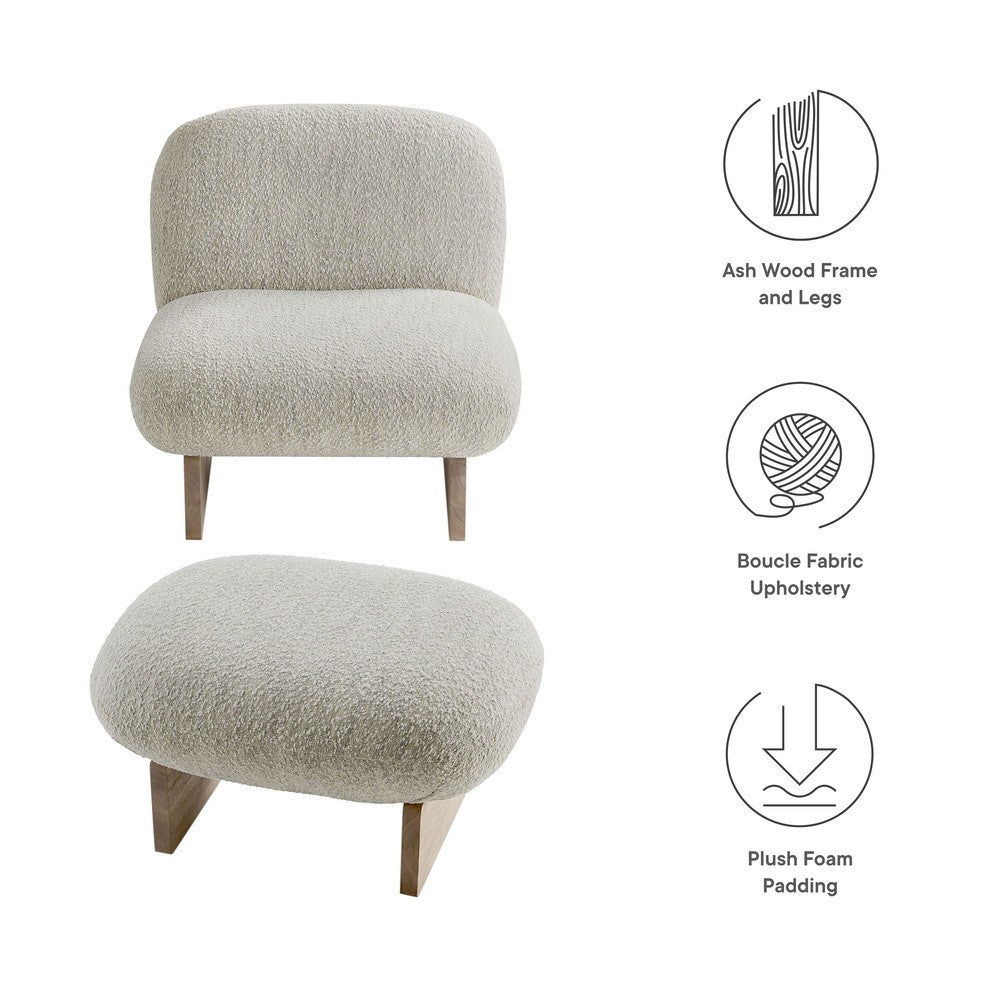 EEI-6988 Loyal Boucle Fabric Accent Chair and Ottoman Set by Modway