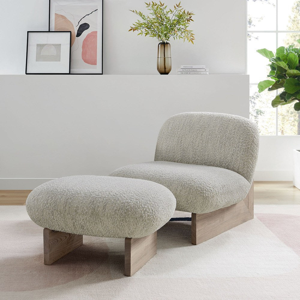 EEI-6988 Loyal Boucle Fabric Accent Chair and Ottoman Set by Modway