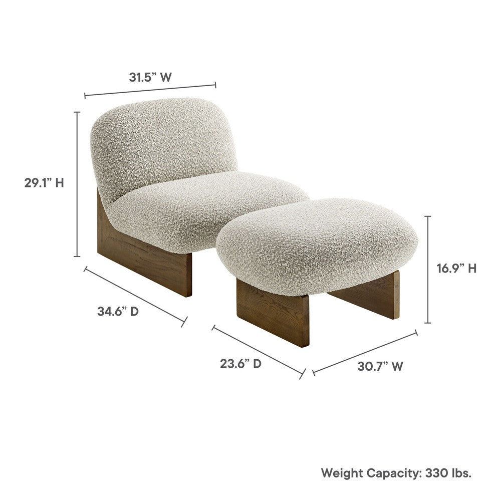 EEI-6988 Loyal Boucle Fabric Accent Chair and Ottoman Set by Modway