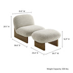 EEI-6988 Loyal Boucle Fabric Accent Chair and Ottoman Set by Modway
