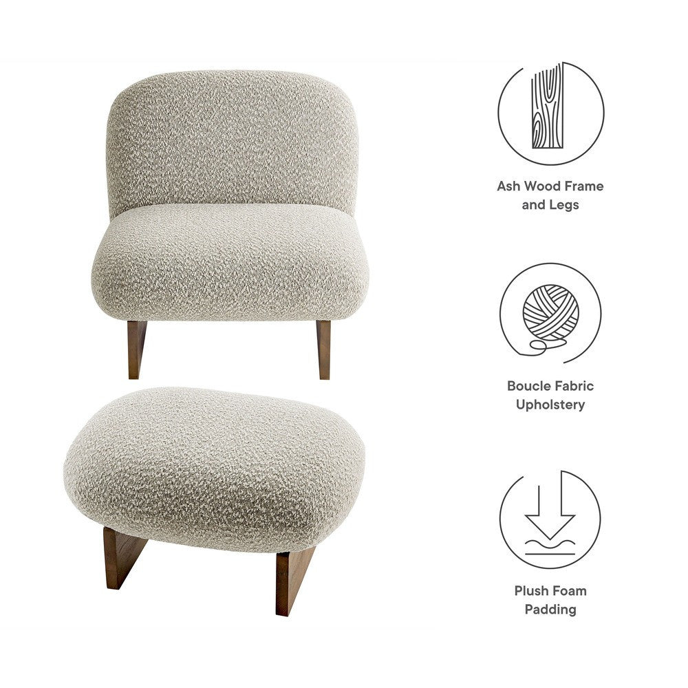 EEI-6988 Loyal Boucle Fabric Accent Chair and Ottoman Set by Modway