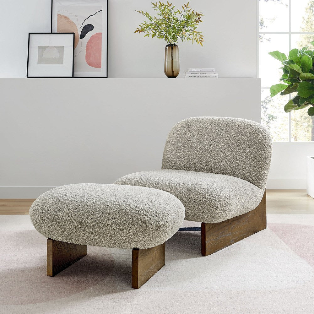 EEI-6988 Loyal Boucle Fabric Accent Chair and Ottoman Set by Modway