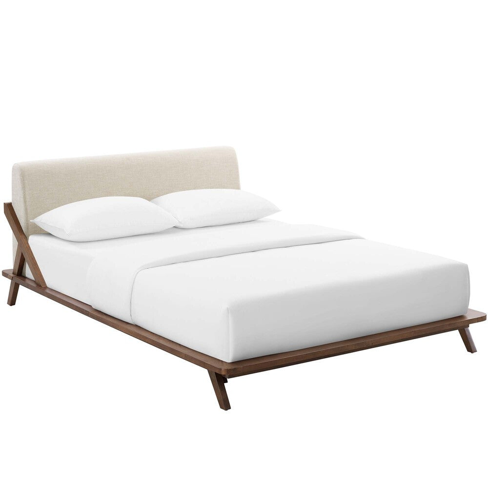 Modway Luella Upholstered Fabric Queen Platform Bed by Modway-MOD-6047-WAL-BEI