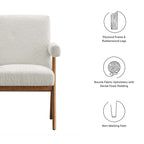 EEI-6506 Lyra Boucle Fabric Dining Room Chair Set of 2 by Modway