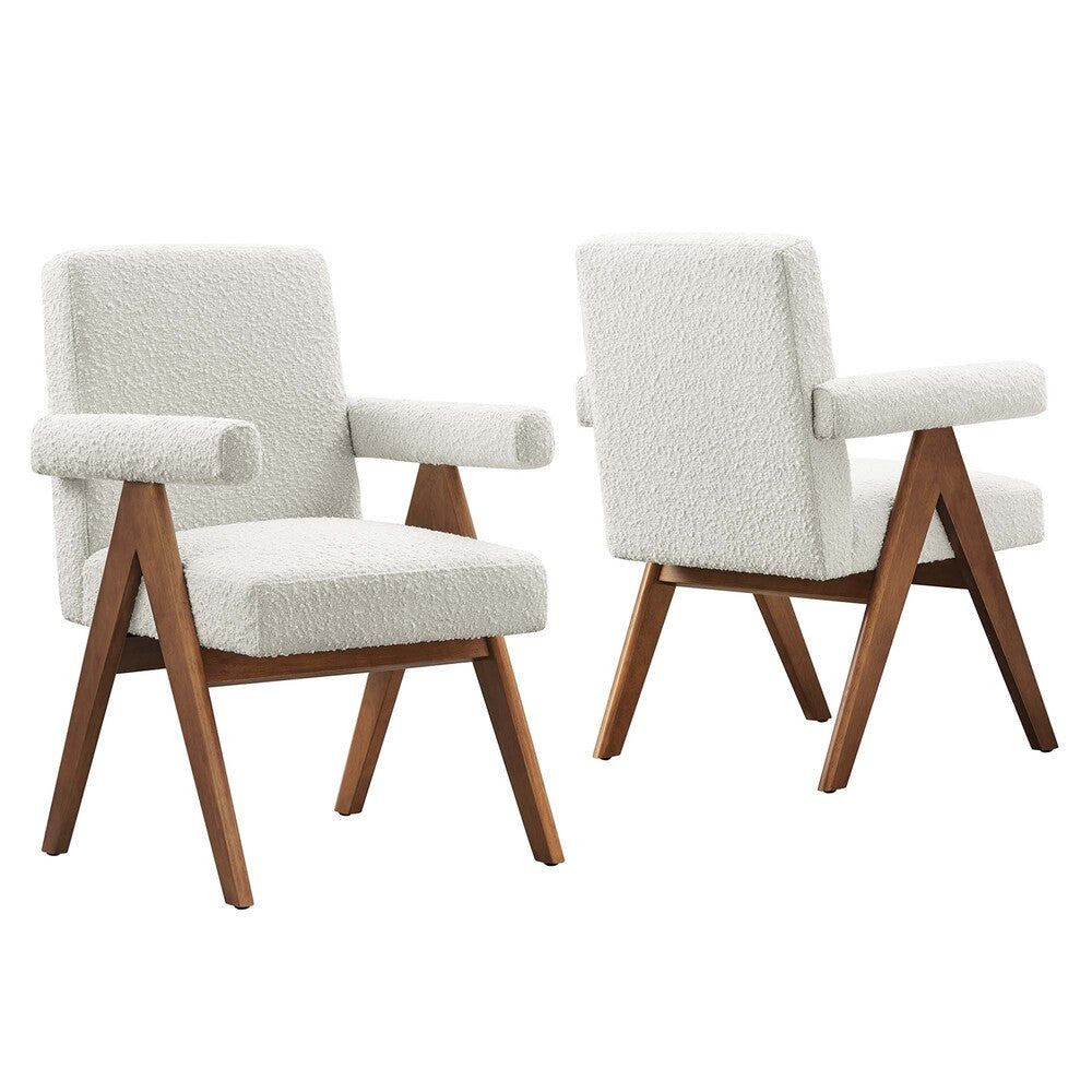 EEI-6506 Lyra Boucle Fabric Dining Room Chair Set of 2 by Modway