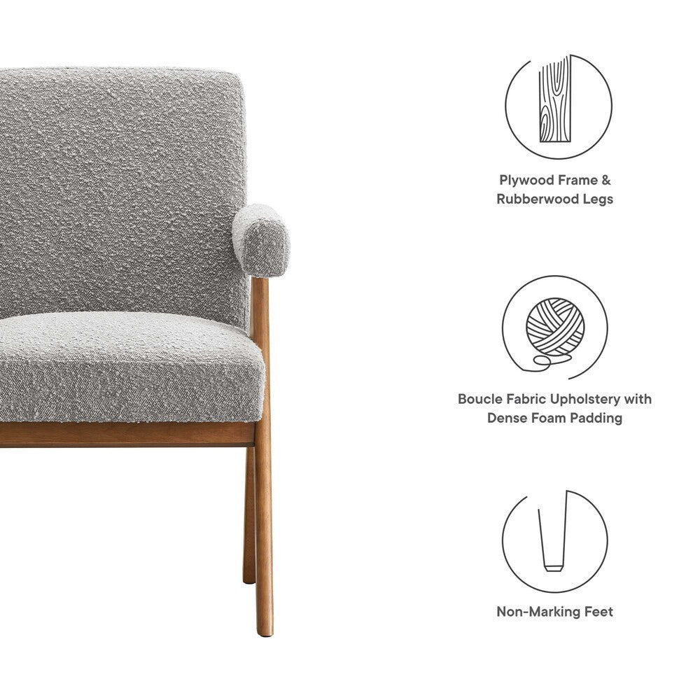 EEI-6506 Lyra Boucle Fabric Dining Room Chair Set of 2 by Modway