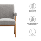 EEI-6506 Lyra Boucle Fabric Dining Room Chair Set of 2 by Modway