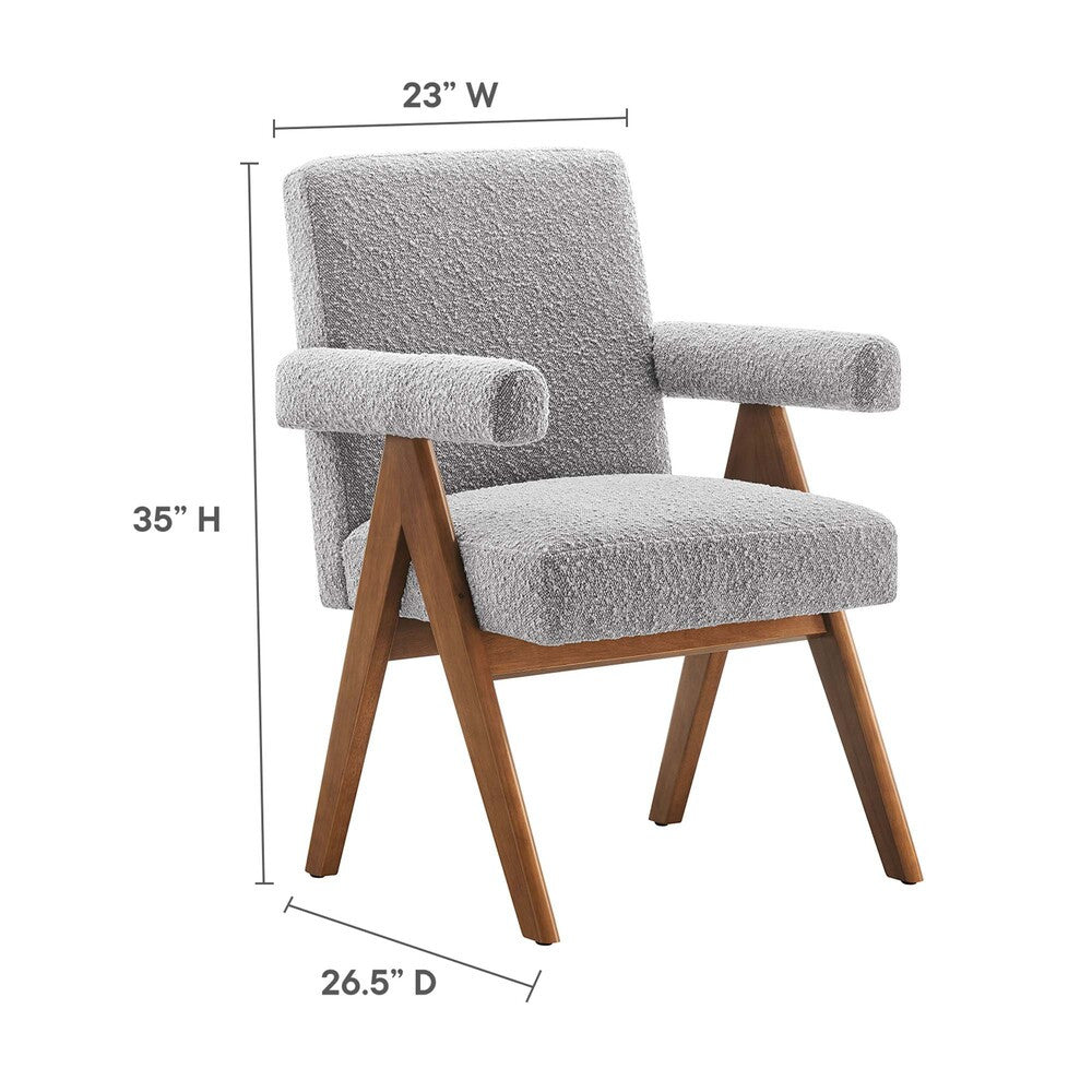 EEI-6506 Lyra Boucle Fabric Dining Room Chair Set of 2 by Modway