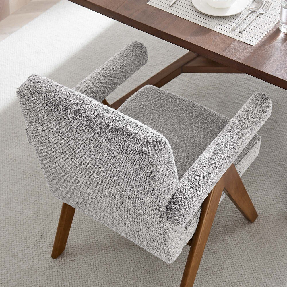 EEI-6506 Lyra Boucle Fabric Dining Room Chair Set of 2 by Modway