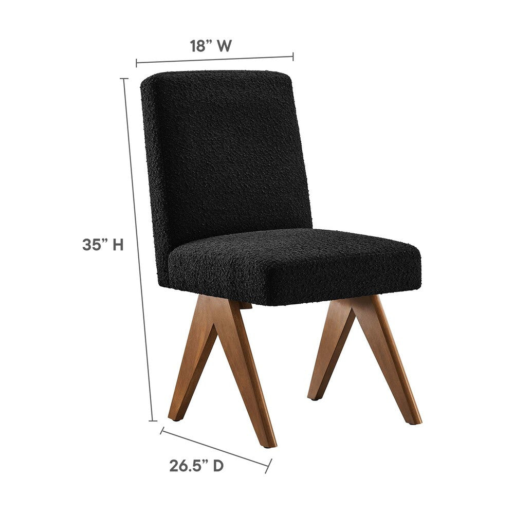 EEI-6508 Lyra Boucle Fabric Dining Room Side Chair Set of 2 by Modway