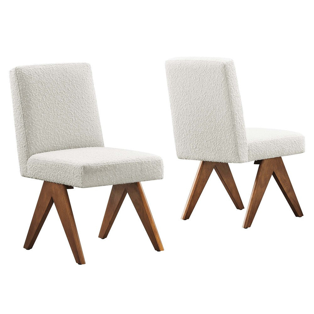 EEI-6508 Lyra Boucle Fabric Dining Room Side Chair Set of 2 by Modway
