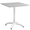 Modway EEI-1514-WHI-LGR Maine 28" Outdoor Patio Dining Table White Light Gray