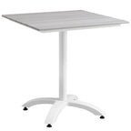 Modway EEI-1514-WHI-LGR Maine 28" Outdoor Patio Dining Table White Light Gray