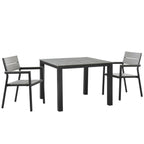 EEI-1743-BRN-GRY-SET Maine 3 Piece Outdoor Patio Dining Set by Modway