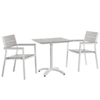EEI-1759-WHI-LGR-SET Maine 3 Piece Outdoor Patio Dining Set by Modway