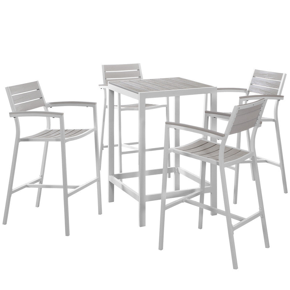 EEI-1755 Maine 5 Piece Outdoor Patio Bar Set by Modway
