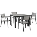 Modway EEI-1745-BRN-GRY-SET Maine 5 Piece Outdoor Patio Dining Set Brown Gray