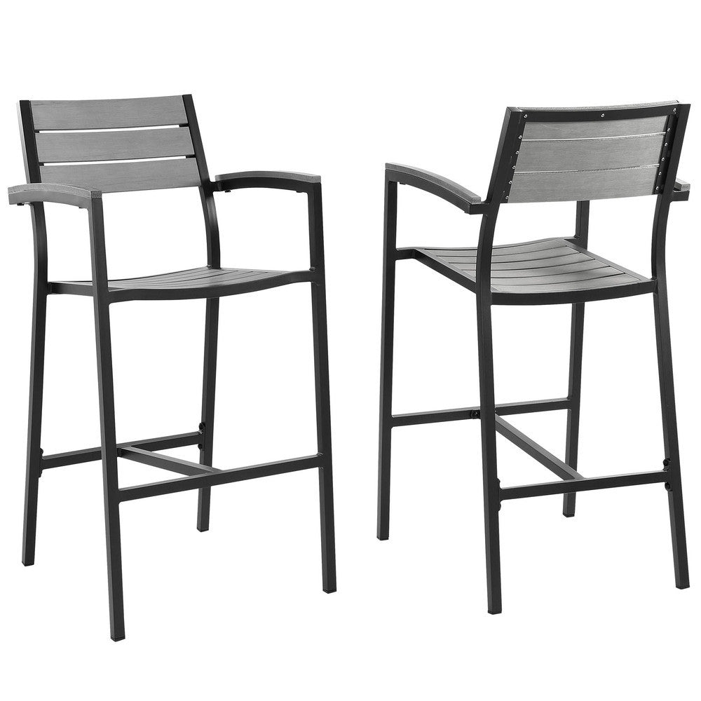 EEI-1740 Maine Outdoor Patio Bar Stool Set of 2 by Modway