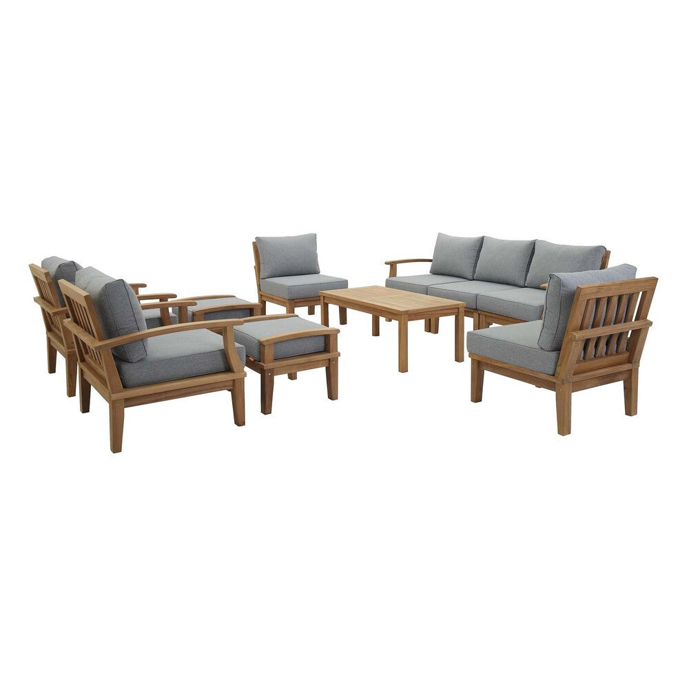 EEI-1480 Marina 10 Piece Outdoor Patio Teak Set by Modway