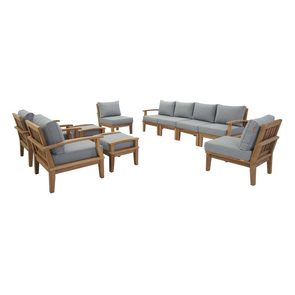 EEI-1489 Marina 10 Piece Outdoor Patio Teak Set by Modway