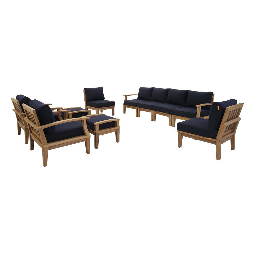 EEI-1489 Marina 10 Piece Outdoor Patio Teak Set by Modway