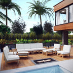 EEI-1489 Marina 10 Piece Outdoor Patio Teak Set by Modway