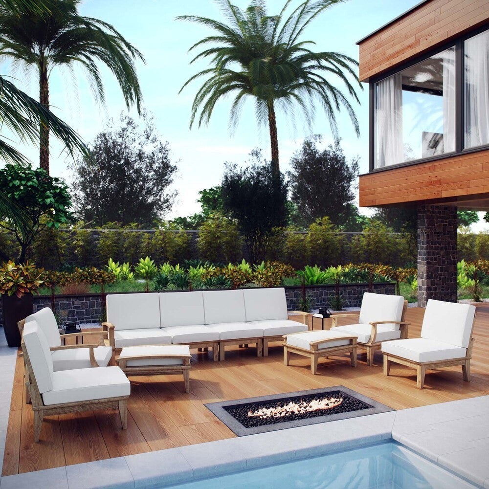 EEI-1489 Marina 10 Piece Outdoor Patio Teak Set by Modway