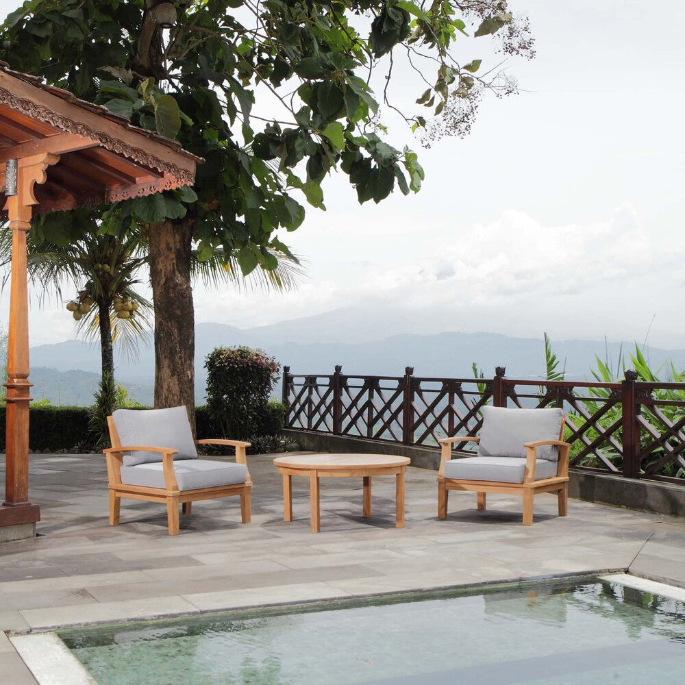 EEI-1475 Marina 3 Piece Outdoor Patio Teak Set by Modway
