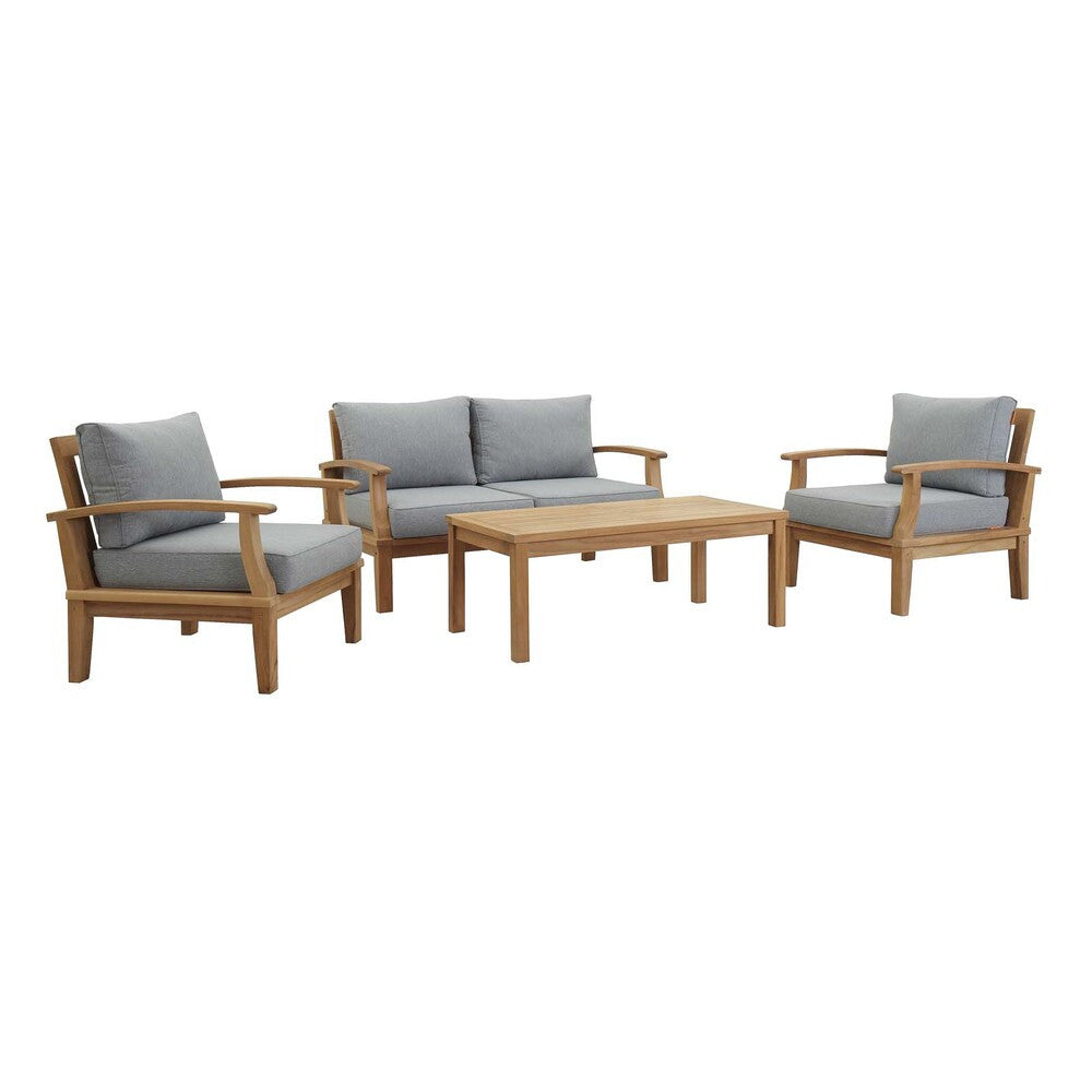 EEI-1469 Marina 4 Piece Outdoor Patio Teak Set by Modway