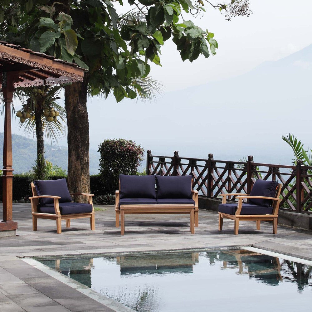 EEI-1469 Marina 4 Piece Outdoor Patio Teak Set by Modway