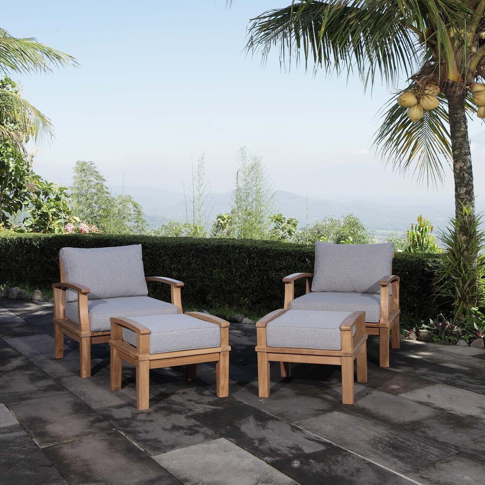 EEI-1537 Marina 4 Piece Outdoor Patio Teak Set by Modway