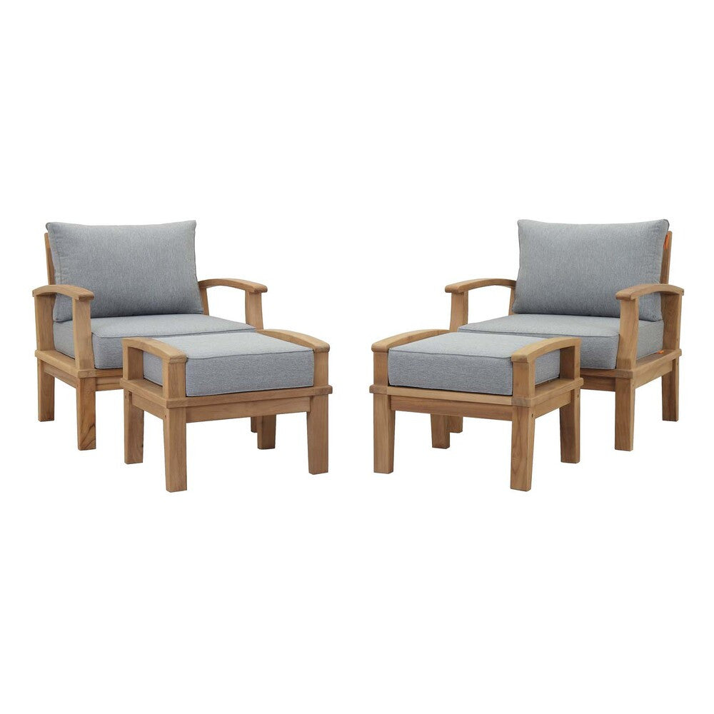 EEI-1537 Marina 4 Piece Outdoor Patio Teak Set by Modway
