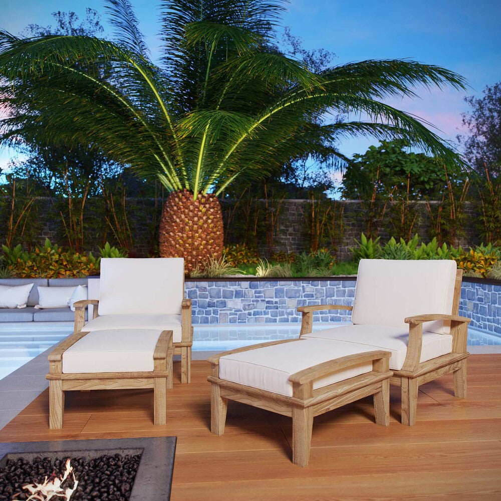 EEI-1537 Marina 4 Piece Outdoor Patio Teak Set by Modway