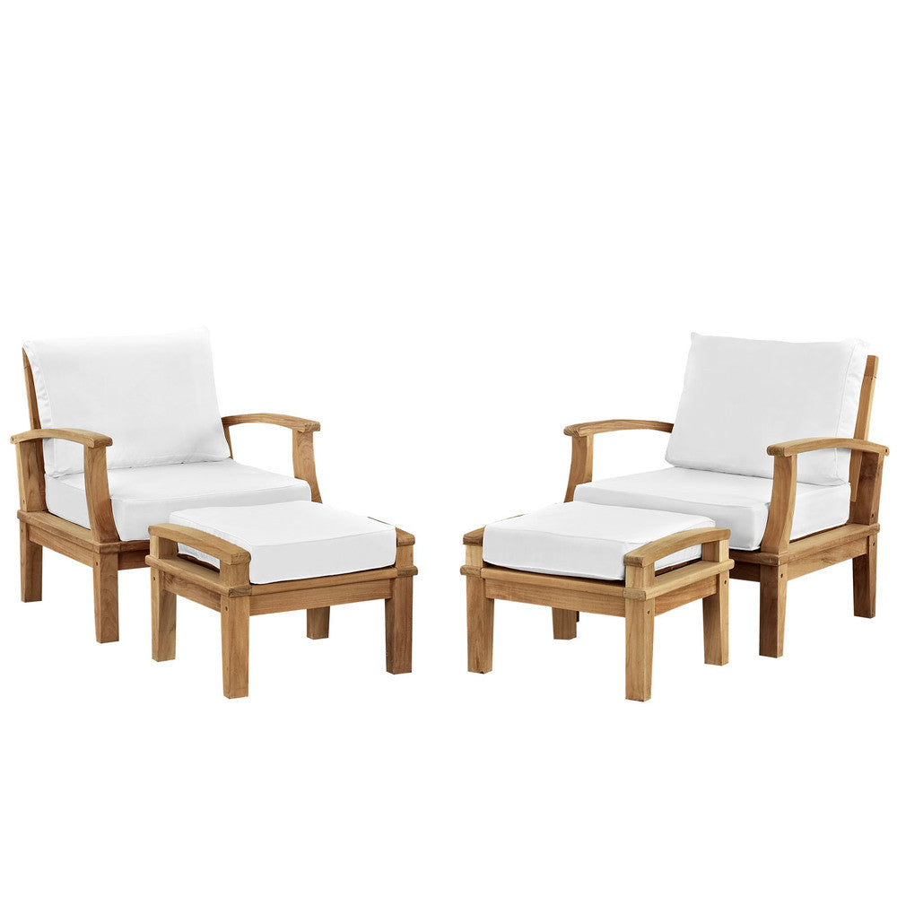 EEI-1537 Marina 4 Piece Outdoor Patio Teak Set by Modway