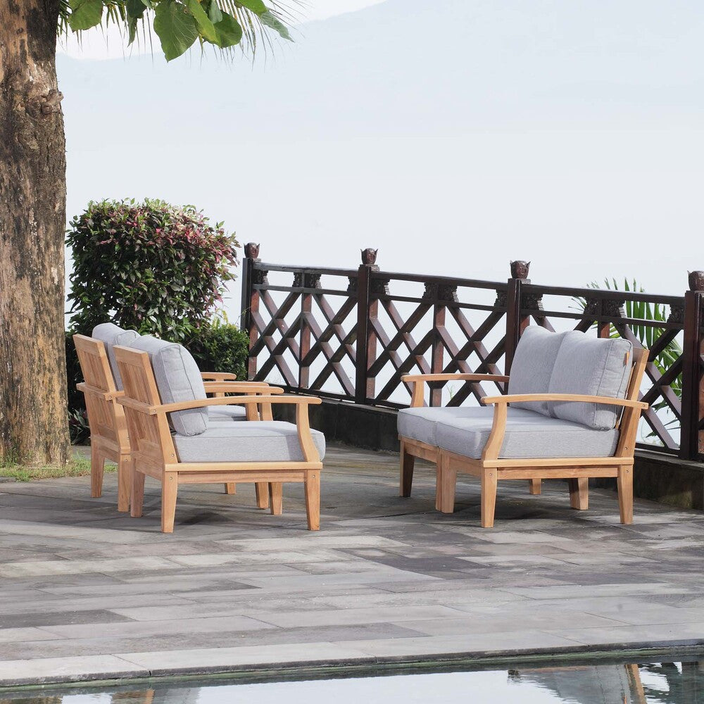 EEI-1818 Marina 4 Piece Outdoor Patio Teak Set by Modway