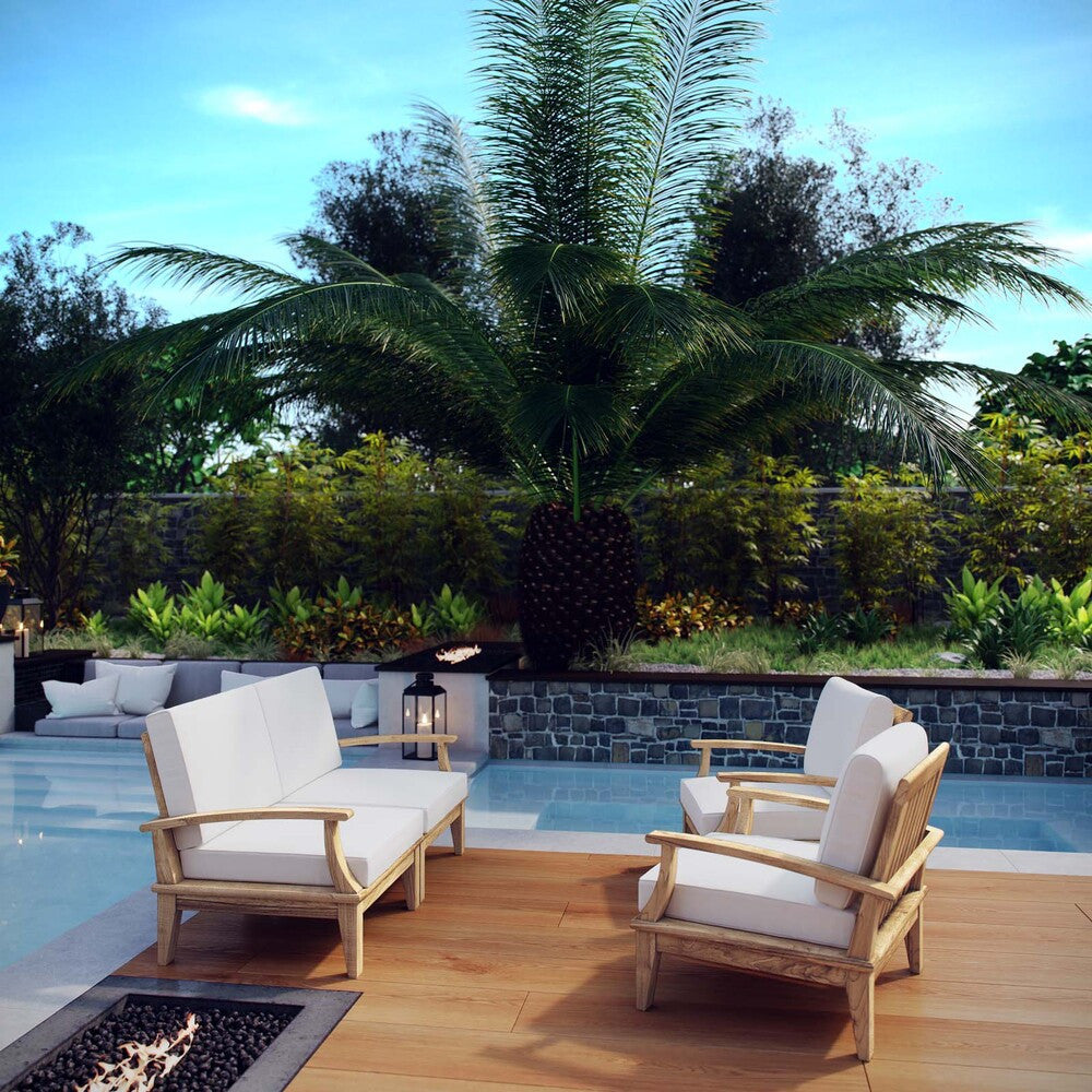 EEI-1818 Marina 4 Piece Outdoor Patio Teak Set by Modway