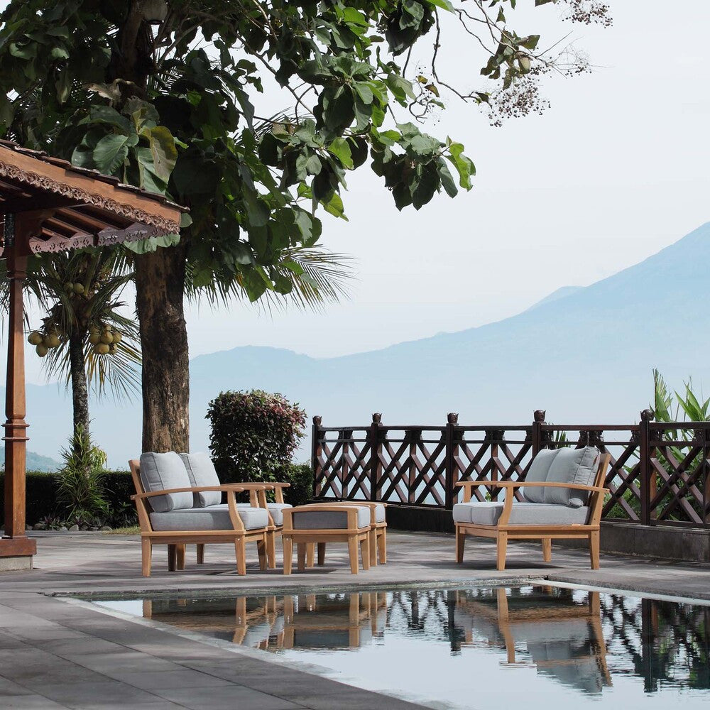 EEI-1472 Marina 5 Piece Outdoor Patio Teak Set by Modway