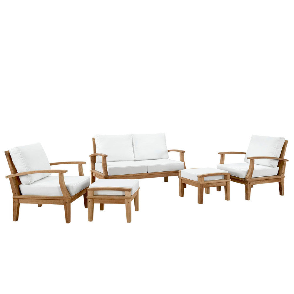 EEI-1472 Marina 5 Piece Outdoor Patio Teak Set by Modway