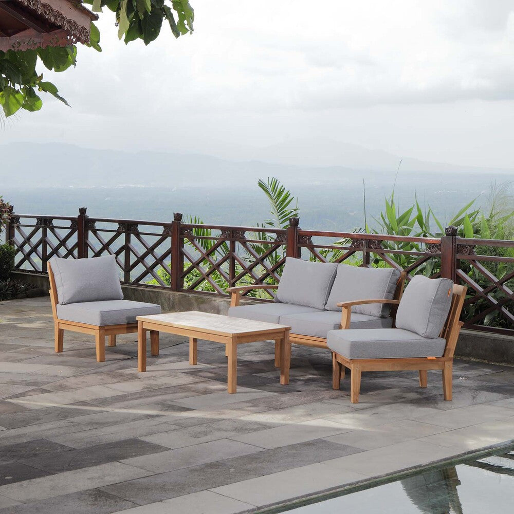 EEI-1477 Marina 5 Piece Outdoor Patio Teak Set by Modway