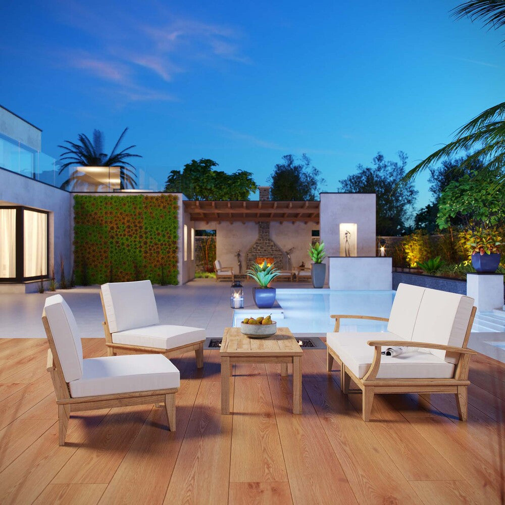 EEI-1477 Marina 5 Piece Outdoor Patio Teak Set by Modway