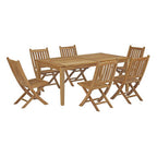 Modway EEI-3205-NAT-SET Marina 7 Piece Outdoor Patio Teak Dining Set Natural